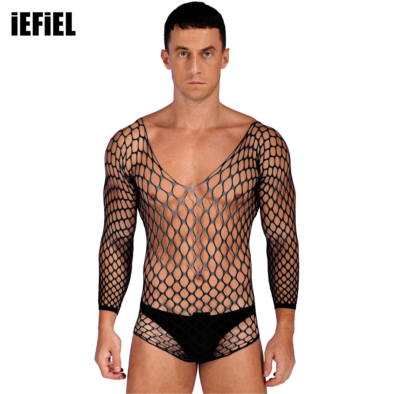 Mens Hollow Out Fishnet Bodysuit Nightwear Sleepwear See-Through Scoop Neck High Cut Leotard
Mens Hollow Out Fishnet Bodysuit Nightwear Sleepwear See-Through Scoop Neck High Cut Leotard