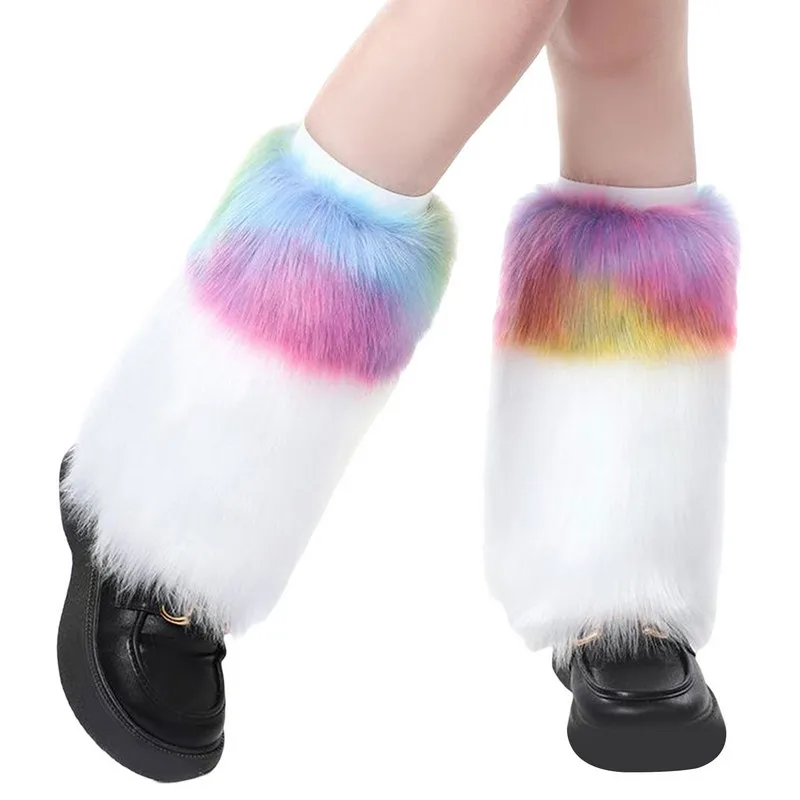 Socks for Women Fall Winter Faux Fur Leg Warmers Fuzzy Striped Contrast Color Boot Cuffs Covers Party Costume Thermal Stockings
Socks for Women Fall Winter Faux Fur Leg Warmers Fuzzy Striped Contrast Color Boot Cuffs Covers Party Costume Thermal Stockings