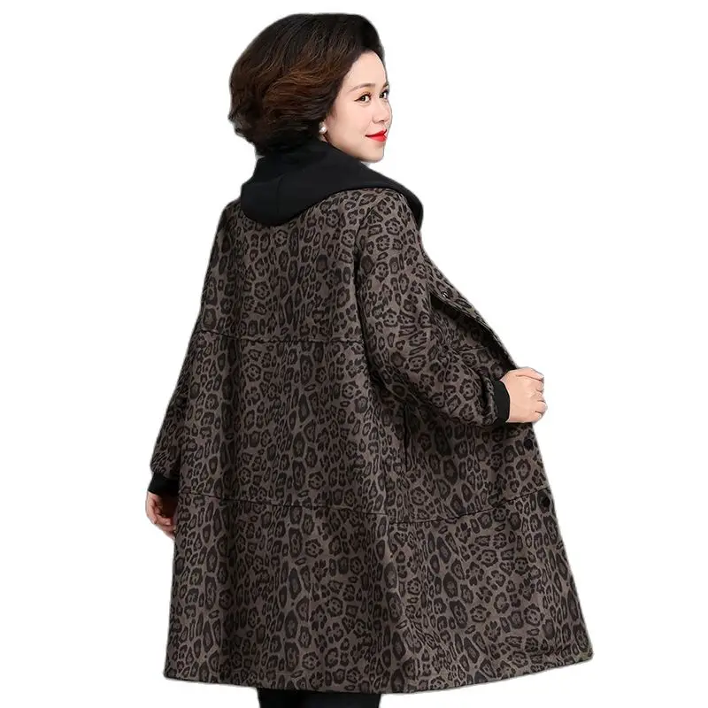 Leopard Print Trench Coat Women's Middle-Aged Old Spring Autumn New Outerwear Ladies 200 Jin Mother Windbreaker Overcoat Female
Leopard Print Trench Coat Women's Middle-Aged Old Spring Autumn New Outerwear Ladies 200 Jin Mother Windbreaker Overcoat Female