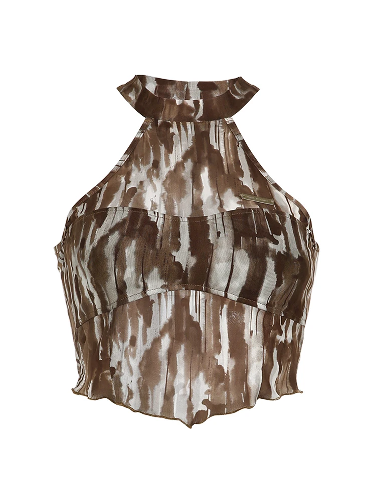 American Retro Women Coffee Color Camisole Y2k Streetwear Tank Top Aesthetic Casual Print Vest Off Shoulder Halter Top Summer
American Retro Women Coffee Color Camisole Y2k Streetwear Tank Top Aesthetic Casual Print Vest Off Shoulder Halter Top Summer