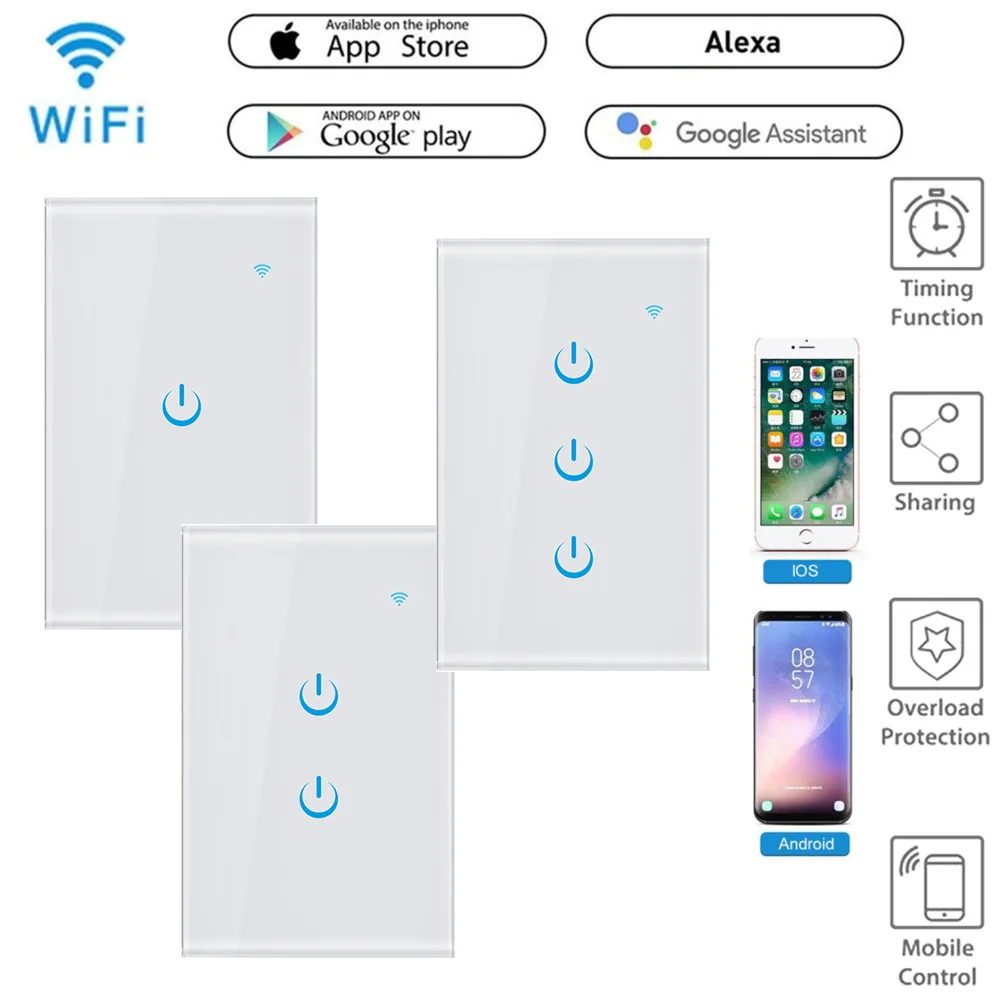 Remote control Tuya smart WiFi switch panel wall American standard switch Alexa/google voice control
Remote control Tuya smart WiFi switch panel wall American standard switch Alexa/google voice control