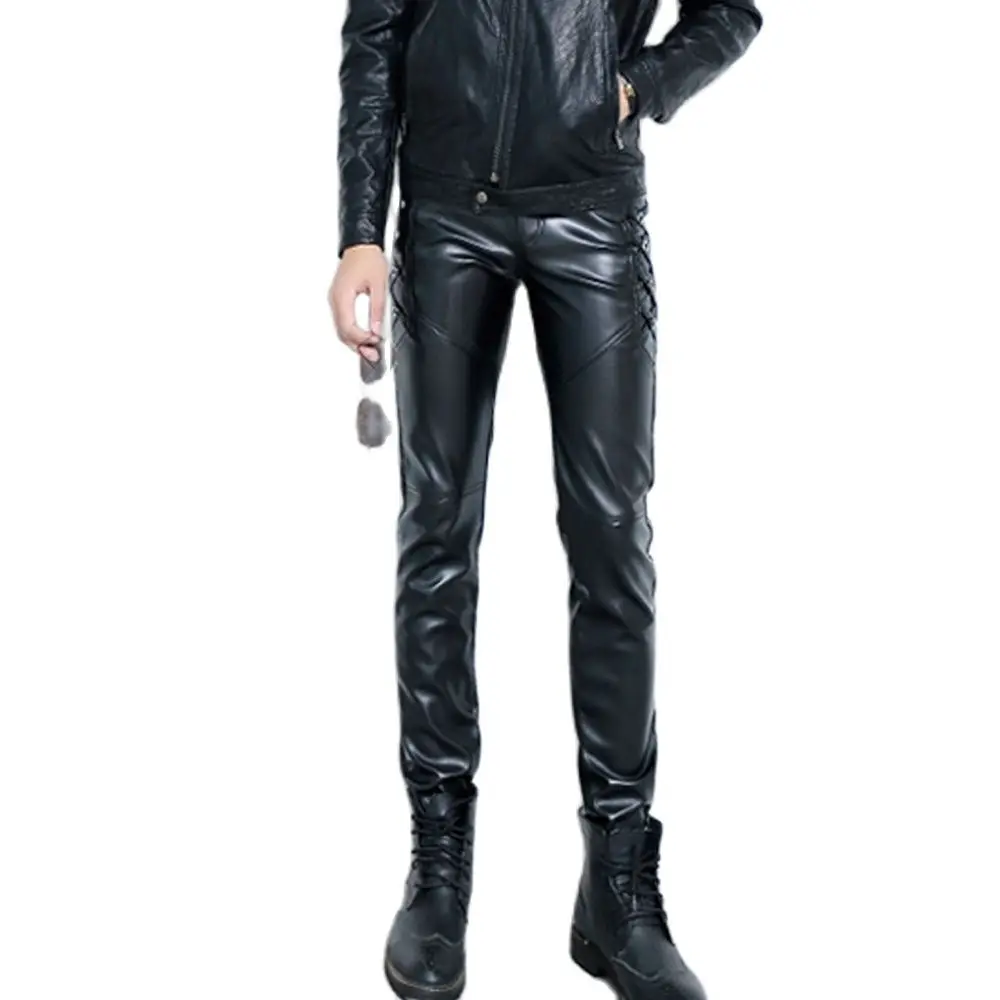 Mens PU Leather Pants Trendy 2023 Spring Autumn Male Slimming Bottoms Trouser Black Faux Leather Skinny Pant Kpop Mens Clothing
Mens PU Leather Pants Trendy 2023 Spring Autumn Male Slimming Bottoms Trouser Black Faux Leather Skinny Pant Kpop Mens Clothing