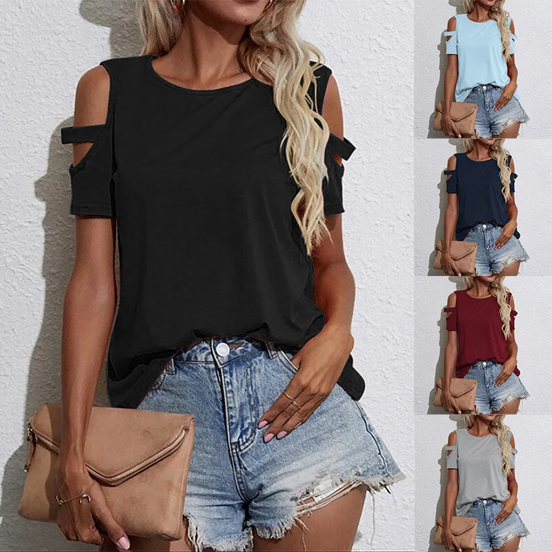 Summer Off Shoulder Round Neck Short-sleeved Top T-shirt Women's Casual Loose Simple Pllover Sexy Street Style Comfortable Shirt
Summer Off Shoulder Round Neck Short-sleeved Top T-shirt Women's Casual Loose Simple Pllover Sexy Street Style Comfortable Shirt