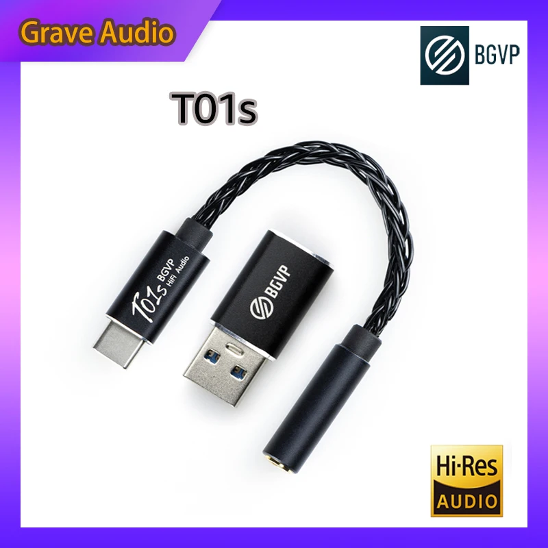 BGVP T01s CX31193 Earphone Amplifier USB Type C To 3.5mm Headphone Jack Audio Adapter 32bit 384kHz Digital Decoder AUX Converter
BGVP T01s CX31193 Earphone Amplifier USB Type C To 3.5mm Headphone Jack Audio Adapter 32bit 384kHz Digital Decoder AUX Converter
