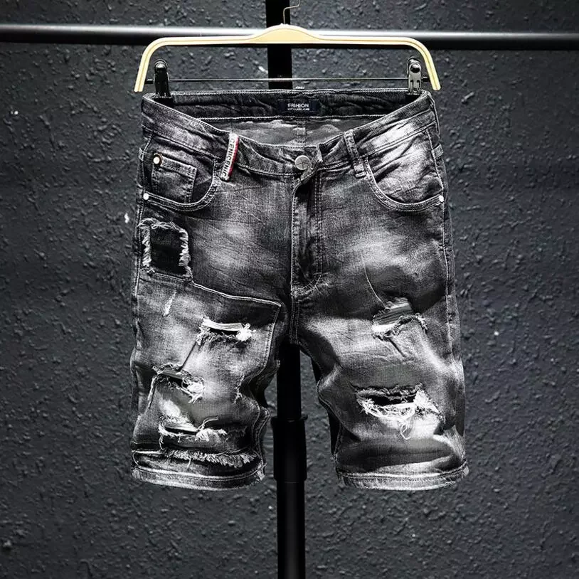 NEW IN Gray Denim Shorts New Summer Holes Black Short Jeans High Quality Men Cotton Stretch Jean Shorts Knee Length Jeans Size 3
NEW IN Gray Denim Shorts New Summer Holes Black Short Jeans High Quality Men Cotton Stretch Jean Shorts Knee Length Jeans Size 3