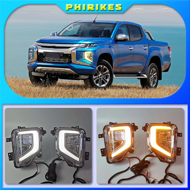 2PCS LED DRL Daytime Running Lights Fog Lamp Cover with Yellow Turn Signal Lamp For Mitsubishi Triton L200 2019 2020
2PCS LED DRL Daytime Running Lights Fog Lamp Cover with Yellow Turn Signal Lamp For Mitsubishi Triton L200 2019 2020
