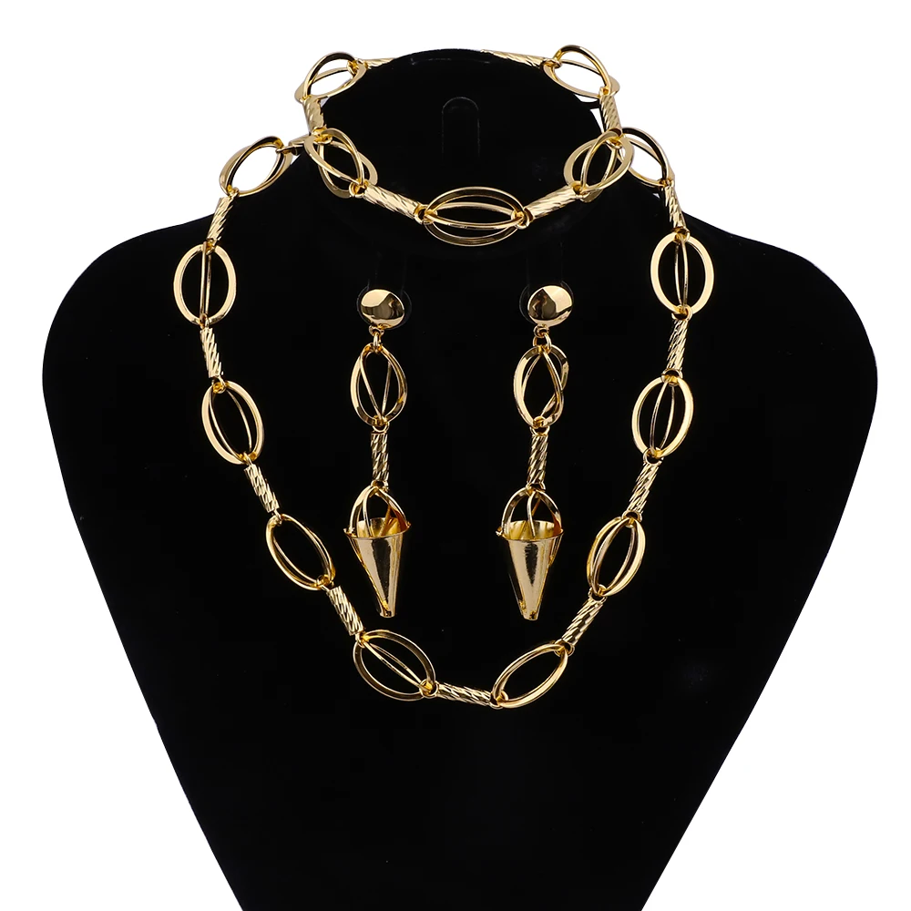 Brazil Simple Unique Chain Shape Necklace Earrings Jewelry Set Gothic Punk Style Anniversary Wedding Party Gift Free Shipping
Brazil Simple Unique Chain Shape Necklace Earrings Jewelry Set Gothic Punk Style Anniversary Wedding Party Gift Free Shipping