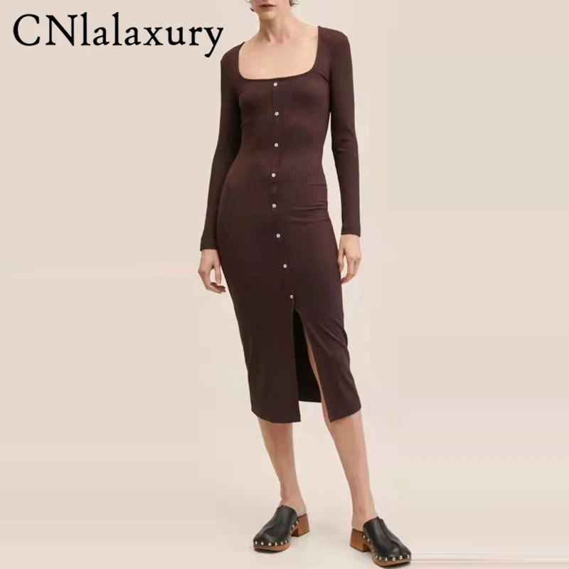 CNlalaxury сексуальное трикотажное женское платье миди с квадратным вырезом облегающее платье-свитер с длинным рукавом на пуговицах женские ве...
CNlalaxury сексуальное трикотажное женское платье миди с квадратным вырезом облегающее платье-свитер с длинным рукавом на пуговицах женские ве...