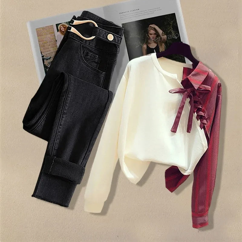 One-Piece/Set Women's Spring Autumn Suits 2022 New Slimming Two-Piece Female Loose Shirt Coat Age-Reducing Vest Jeans Outfit Top
One-Piece/Set Women's Spring Autumn Suits 2022 New Slimming Two-Piece Female Loose Shirt Coat Age-Reducing Vest Jeans Outfit Top