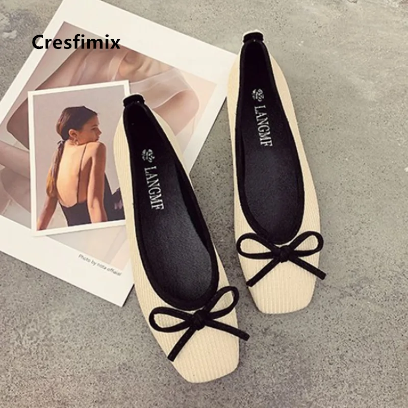 

Hot Women Cute Yellow Comfort Spring Slip on Bow Tie Office Shoes Ladies Casual Flat Loafers Chaussures Pour Femmes Pumps