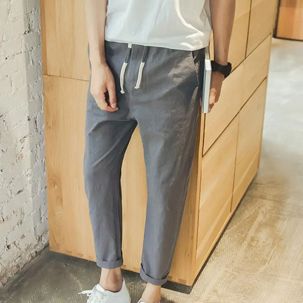 Great Ninth Pants Breathable Drawstring Leisure Men Trousers Straight Pants for Summer
Great Ninth Pants Breathable Drawstring Leisure Men Trousers Straight Pants for Summer