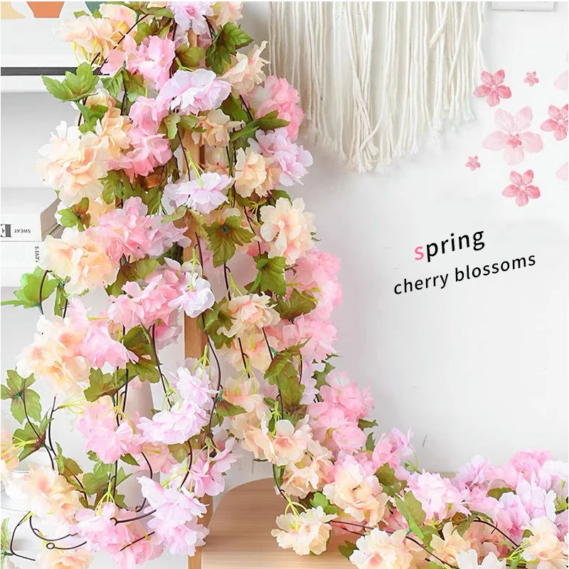 230CM Sakura Rattan Silk Artificial Sakura Arch Wedding Party Supplies Rattan Wall Hanging Wreath Home Garden Decoration
230CM Sakura Rattan Silk Artificial Sakura Arch Wedding Party Supplies Rattan Wall Hanging Wreath Home Garden Decoration