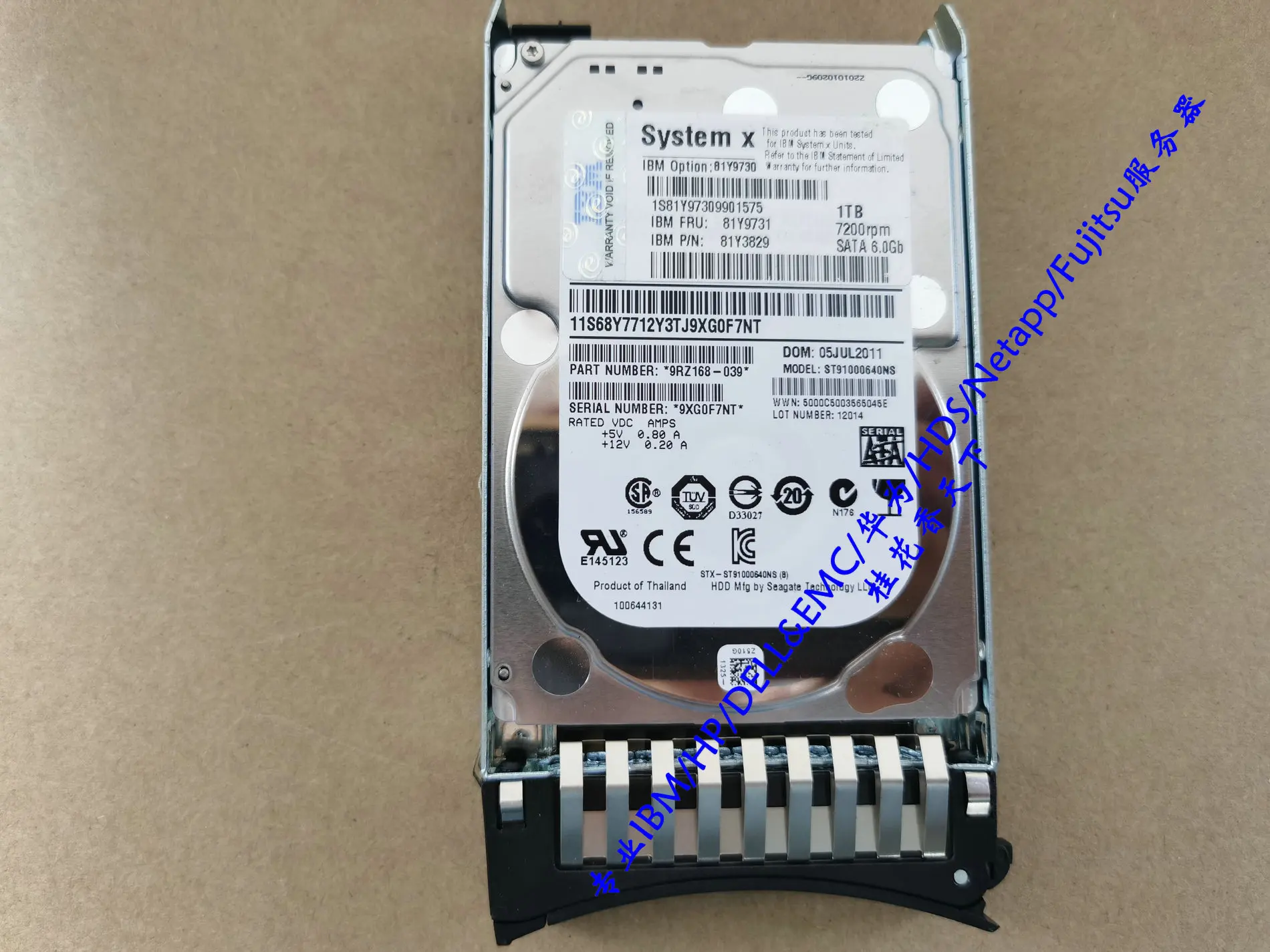IBM 81Y9731 1TB SATA 6GB 2.5 -inch 81Y9730 81Y3829 Server original hard disk
IBM 81Y9731 1TB SATA 6GB 2.5 -inch 81Y9730 81Y3829 Server original hard disk