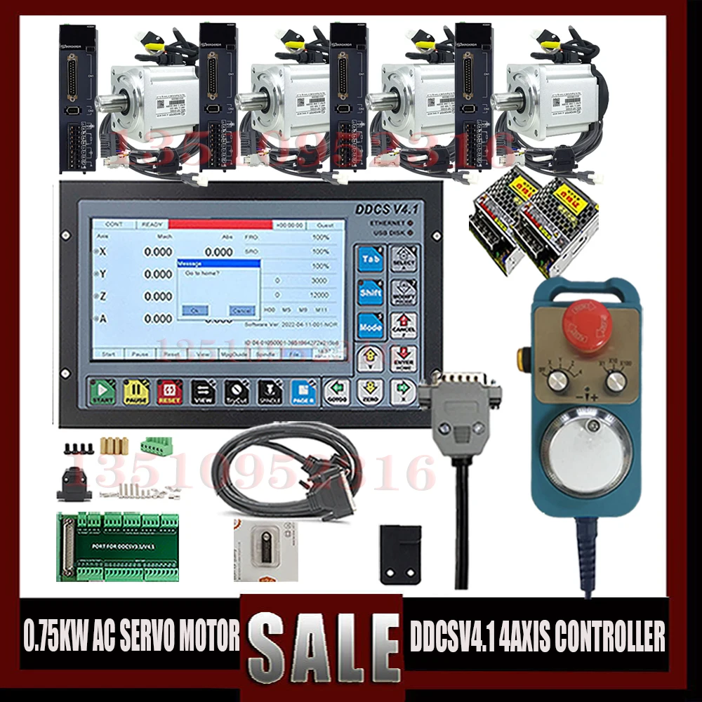 4-осевой комбинированный комплект Ddcsv4.1, контроллер ddcsv4.5 cnc + Драйвер серводвигателя переменного тока 4*750 Вт и Mpg 75w24v используются для гравировки
4-осевой комбинированный комплект Ddcsv4.1, контроллер ddcsv4.5 cnc + Драйвер серводвигателя переменного тока 4*750 Вт и Mpg 75w24v используются для гравировки
