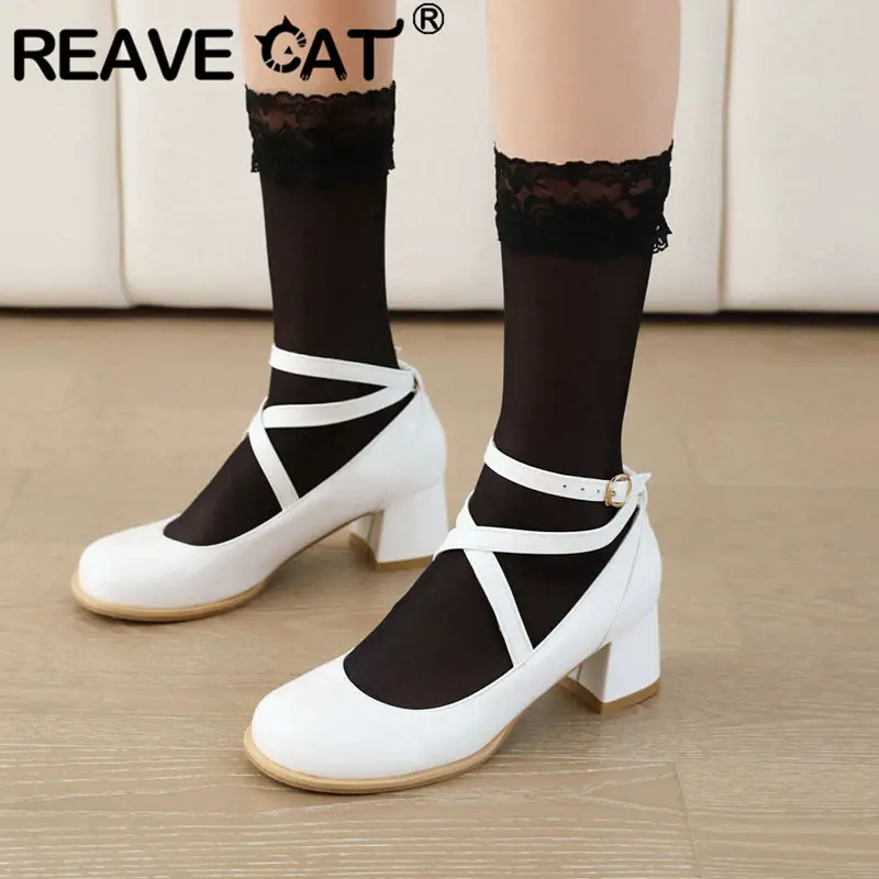 Женские туфли-лодочки из лакированной кожи REAVE CAT, туфли-лодочки с круглым носком на толстом каблуке 5 см, Зимние Туфли-кроссовки для девочек ...
Женские туфли-лодочки из лакированной кожи REAVE CAT, туфли-лодочки с круглым носком на толстом каблуке 5 см, Зимние Туфли-кроссовки для девочек ...