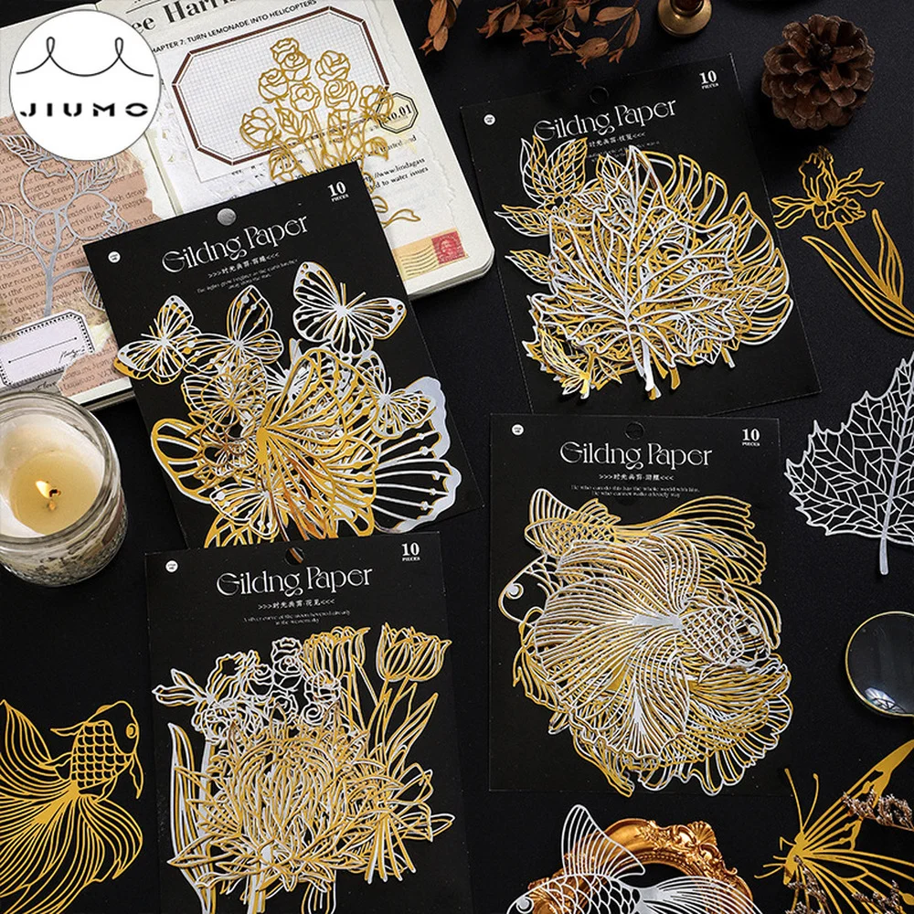 JIUMO 4 Hollow Imitation Gold and Silver Card Sticker Bag Creative Hand Account Decorative Material Stickers Decorative Stickers
JIUMO 4 Hollow Imitation Gold and Silver Card Sticker Bag Creative Hand Account Decorative Material Stickers Decorative Stickers