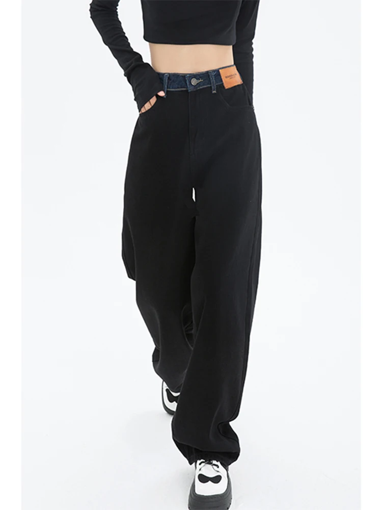 2022 Womens Black Jeans High Waist Vintage Straight Baggy Denim Pants Streetwear American Style Fashion Wide Leg Denim Trouser 
2022 Womens Black Jeans High Waist Vintage Straight Baggy Denim Pants Streetwear American Style Fashion Wide Leg Denim Trouser