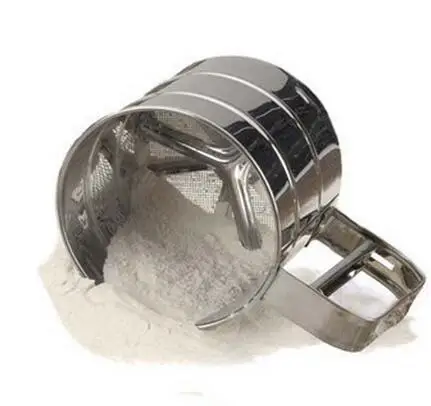 Hand Held Flour Semi Automatic Baking Tool Stainless Steel Cake Household Separation Powder Hand Pressed Sugar Mesh Sieve 
Hand Held Flour Semi Automatic Baking Tool Stainless Steel Cake Household Separation Powder Hand Pressed Sugar Mesh Sieve