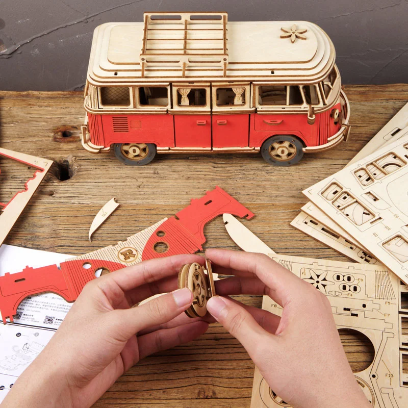 DIY Manual Assembly Model Car Wooden Retro Bus 3D Puzzle Camper Van Children Boy Girl Gift Educational Toys Home Decoration
DIY Manual Assembly Model Car Wooden Retro Bus 3D Puzzle Camper Van Children Boy Girl Gift Educational Toys Home Decoration