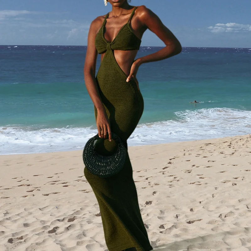 2022 New Summer Women's Holiday Knitted Irregular Long Skirts Sling Elegant Sexy Party Tailoring Backless Tight Bandage Dress 
2022 New Summer Women's Holiday Knitted Irregular Long Skirts Sling Elegant Sexy Party Tailoring Backless Tight Bandage Dress