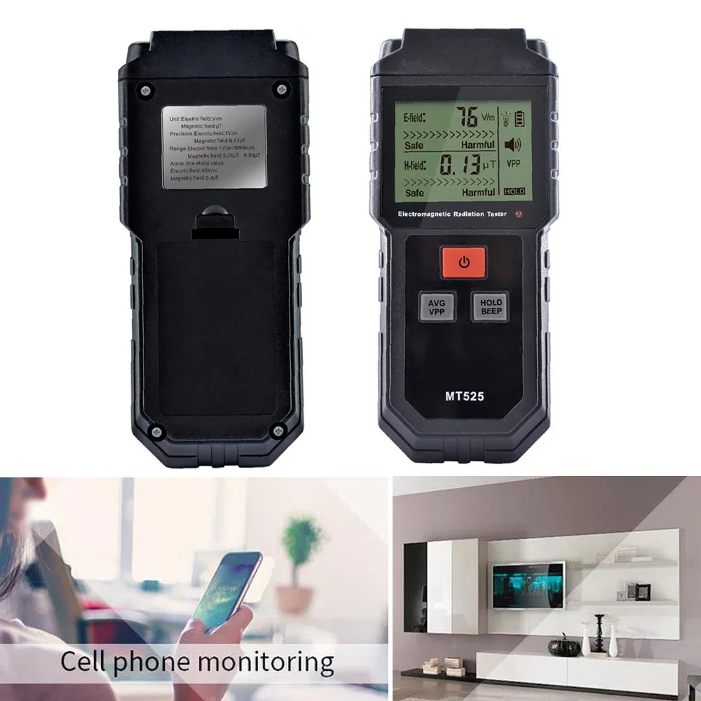 MT525 LCD Digital Electromagnetic Radiation Detector Household Handheld Electric Magnetic Field EMF Meter Geiger Tester
MT525 LCD Digital Electromagnetic Radiation Detector Household Handheld Electric Magnetic Field EMF Meter Geiger Tester