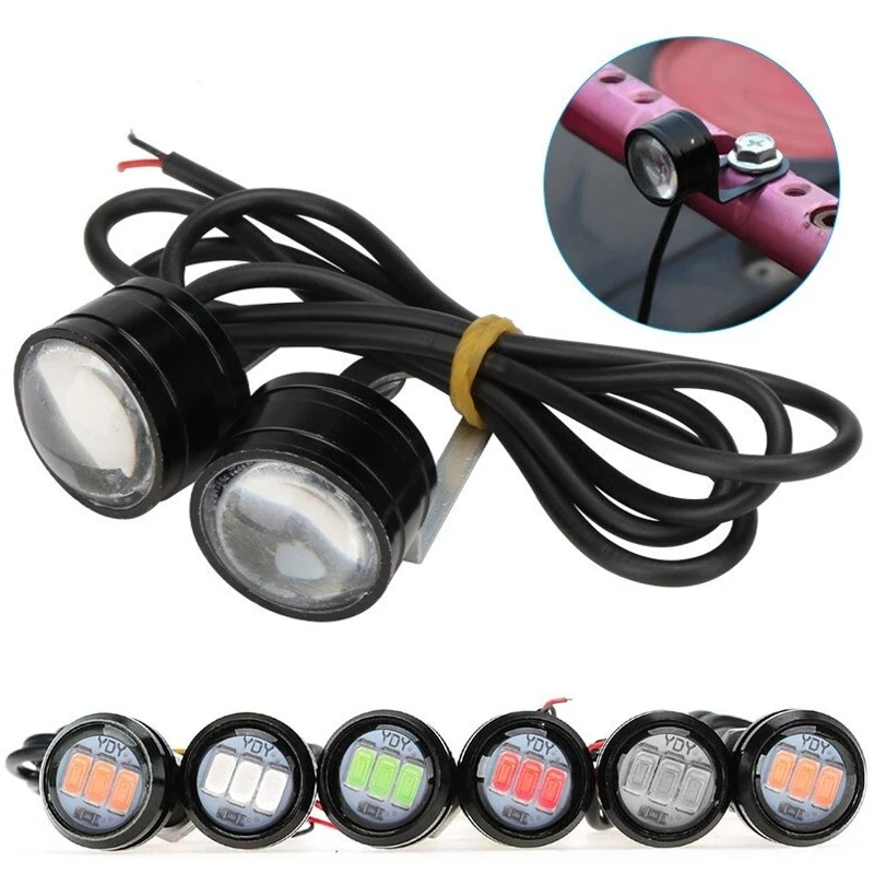 

2Pcs/set Car Motorcycle Lights 12V 3W LED Eagle Eye Driving Light Reverse Backup Lamps Fog Lamp Headlight Daytime Running Light