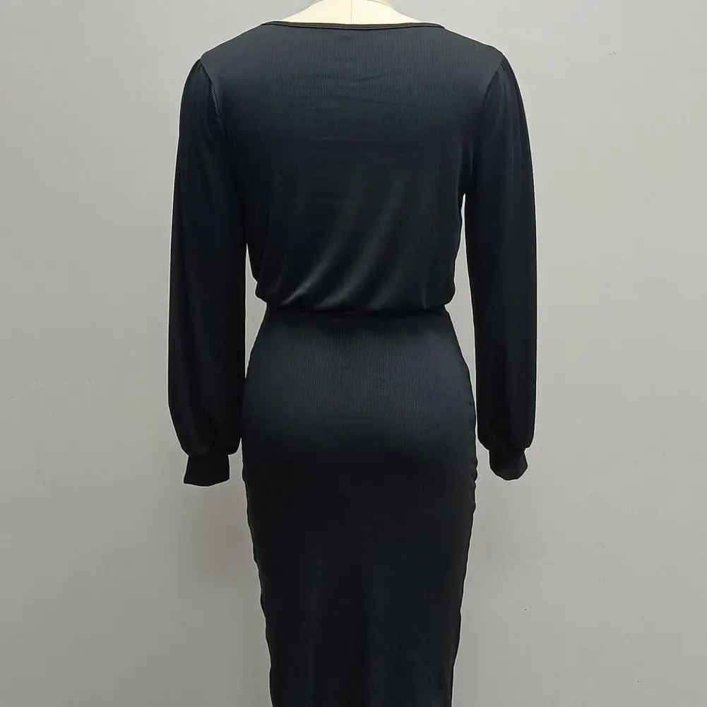 Trendy Autumn Dress Long Sleeves Breathable Women Dress Fashion Pure Color Elastic Ribbed Knitted Dress
Trendy Autumn Dress Long Sleeves Breathable Women Dress Fashion Pure Color Elastic Ribbed Knitted Dress