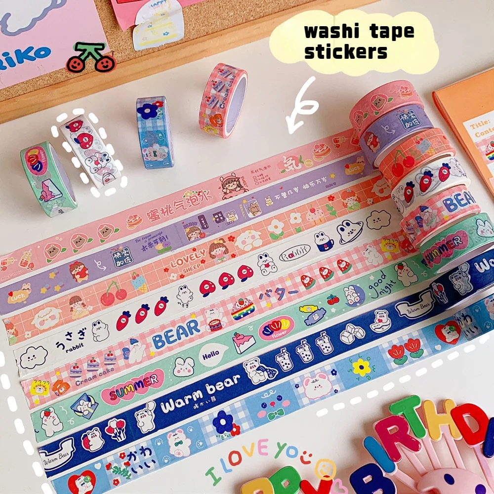 Japanese Ins Cute DIY Washi Tape Sticker for Scrapbooking Decoration Tape Sticker Roll Cartoon Bear Egg Washi Tape Sticker Roll
Japanese Ins Cute DIY Washi Tape Sticker for Scrapbooking Decoration Tape Sticker Roll Cartoon Bear Egg Washi Tape Sticker Roll