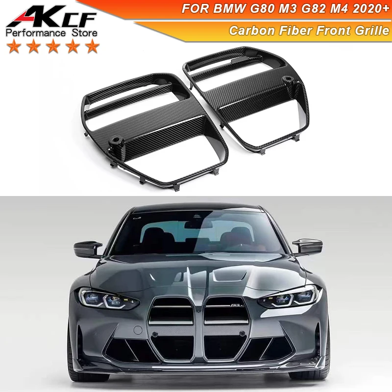Carbon Fiber V-Style Front Bumper Intake Grille For BMW G80 M3 G82 M4 Front Grille Frame Trim Covers 2020+ 
Carbon Fiber V-Style Front Bumper Intake Grille For BMW G80 M3 G82 M4 Front Grille Frame Trim Covers 2020+