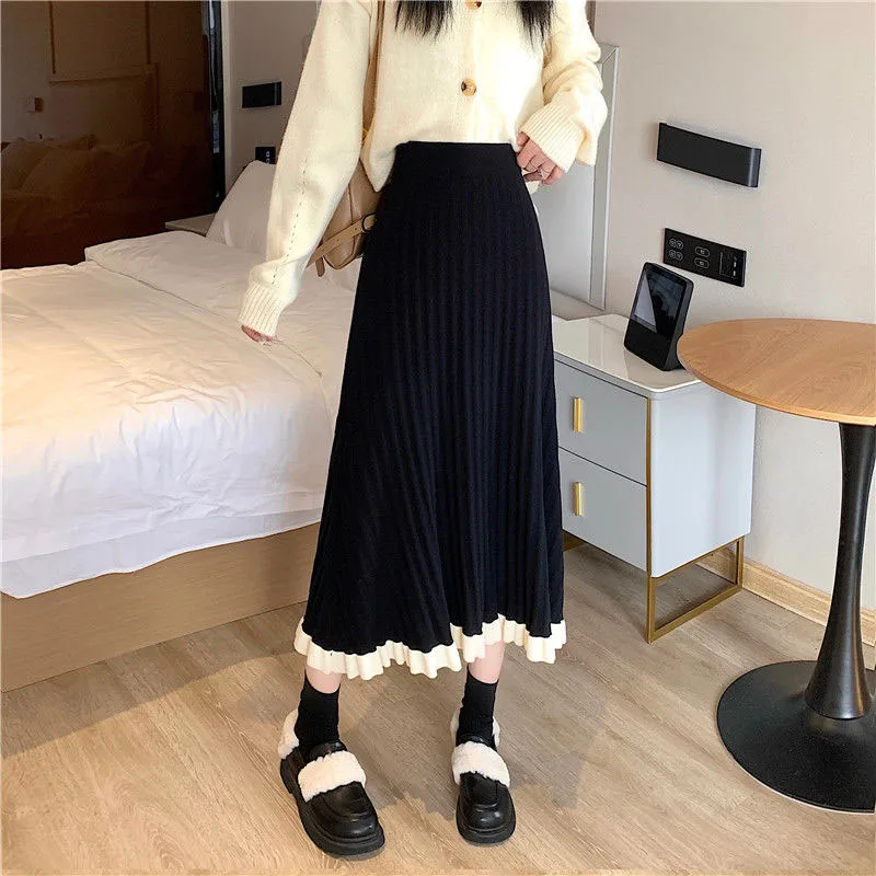 Rimocy Ruffle Patchwork Knitted Skirt Women Korean Fashion High Waist Long Skirt Woman 2023 Autumn Winter Sweater Skirt Ladies
Rimocy Ruffle Patchwork Knitted Skirt Women Korean Fashion High Waist Long Skirt Woman 2023 Autumn Winter Sweater Skirt Ladies