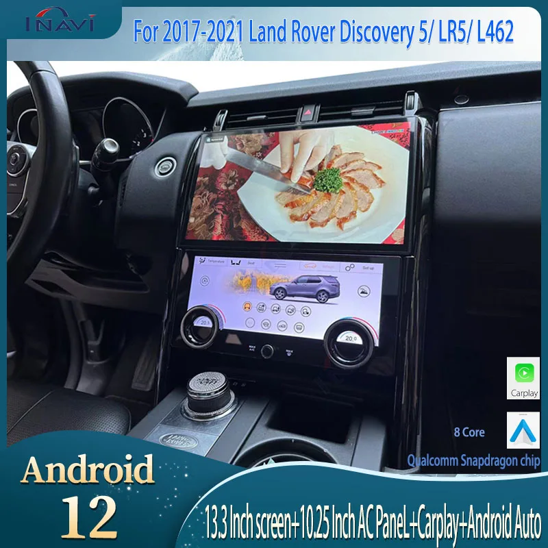 

13.3 "Android 12 For 2017-2021 Land Rover Discovery 5 LR5 L462 Automotive Media Player AC Panel Radio Carplay Full Touch