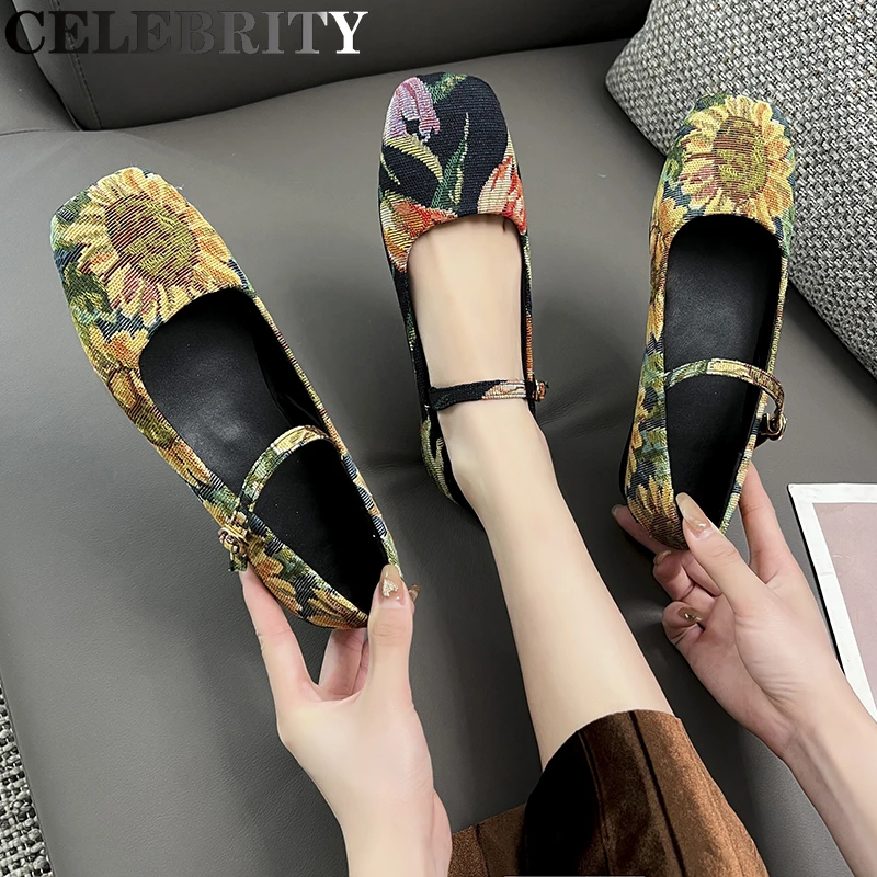 Spring French Retro Flat Shoes Fashion Square Head Flower Buckle Women Mary Jane Shoes Light Comfortable Breathable Plus Size 43
Spring French Retro Flat Shoes Fashion Square Head Flower Buckle Women Mary Jane Shoes Light Comfortable Breathable Plus Size 43