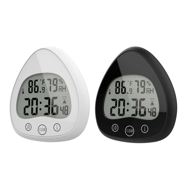 

Водонепроницаемые настенные кухонные часы для душа, цифровые часы с ЖК-дисплеем и таймером для ванной комнаты, счетчик секунд, дисплей температуры и влажности
