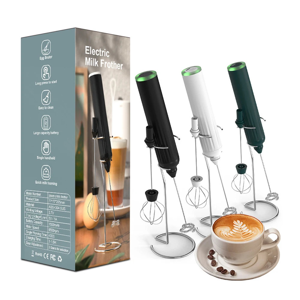 Mini Milk Frother Handheld Electric Foam Maker USB Rechargeable Stainless Steel Egg Beater Coffee Drink Mixer Blender with Stand
Mini Milk Frother Handheld Electric Foam Maker USB Rechargeable Stainless Steel Egg Beater Coffee Drink Mixer Blender with Stand