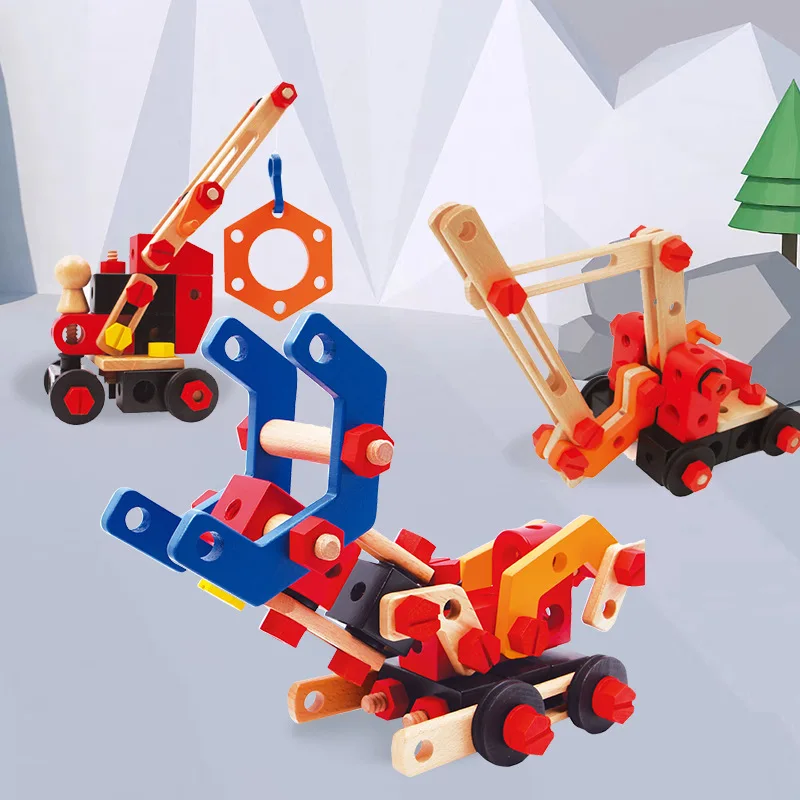 Nut Tool Set Toy Children's Wooden Variable Engineering Vehicle Simulation Dinosaur Animal Assembled Building Block Toys For Boy
Nut Tool Set Toy Children's Wooden Variable Engineering Vehicle Simulation Dinosaur Animal Assembled Building Block Toys For Boy