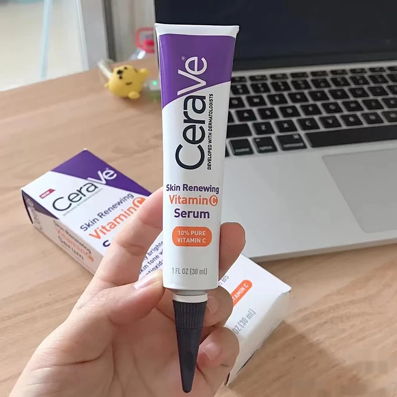 

Cerave Vitamin C With Hyaluronic Acid Skin Brightening Serum Repair Skin Essence For Face Whitening Brighten Tone Acne Treatment