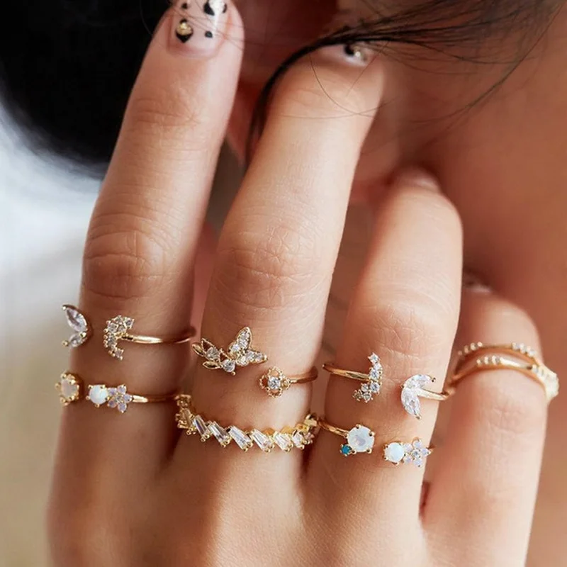 Vintage Simple Full Rhinestone Animal Butterfly Rings Set For Women Girls Punk Simple Friendship Engagement Wedding Gifts Rings
Vintage Simple Full Rhinestone Animal Butterfly Rings Set For Women Girls Punk Simple Friendship Engagement Wedding Gifts Rings
