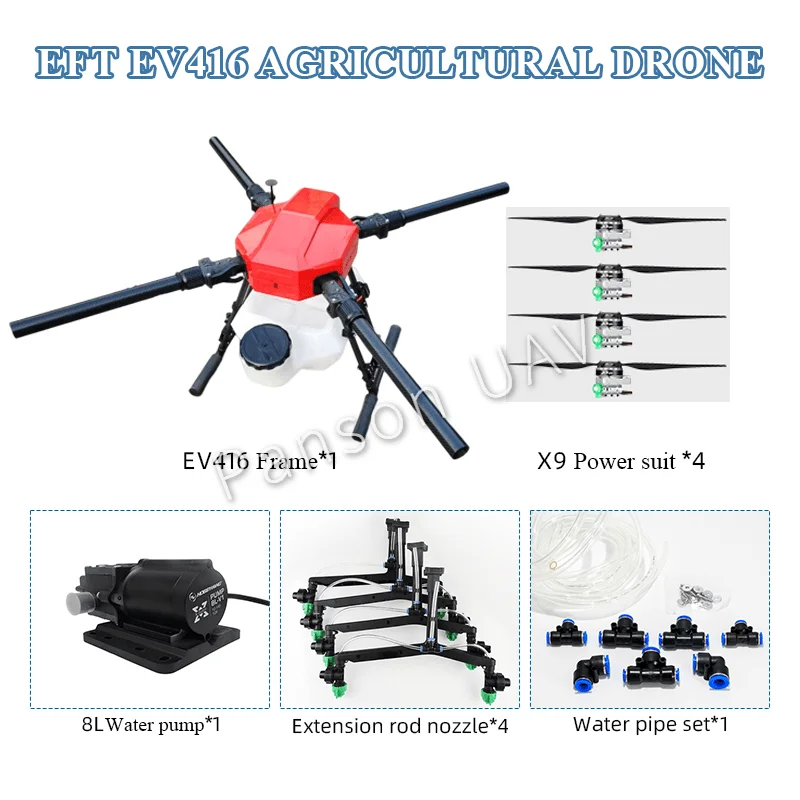 

SANMOO S416 4 Axis 16L Spraying Folding Quadcopter Agriculture Drone with X9 Motor 8L Water pumpSpraying Drone Set