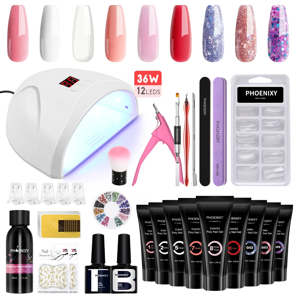 Manicure Set Poly Nail Gel Kit with 36W Nail Lamp Semi Permanent Quick Extension Nail Kit Nail Gel Set All for Nails Tools Kit
Manicure Set Poly Nail Gel Kit with 36W Nail Lamp Semi Permanent Quick Extension Nail Kit Nail Gel Set All for Nails Tools Kit