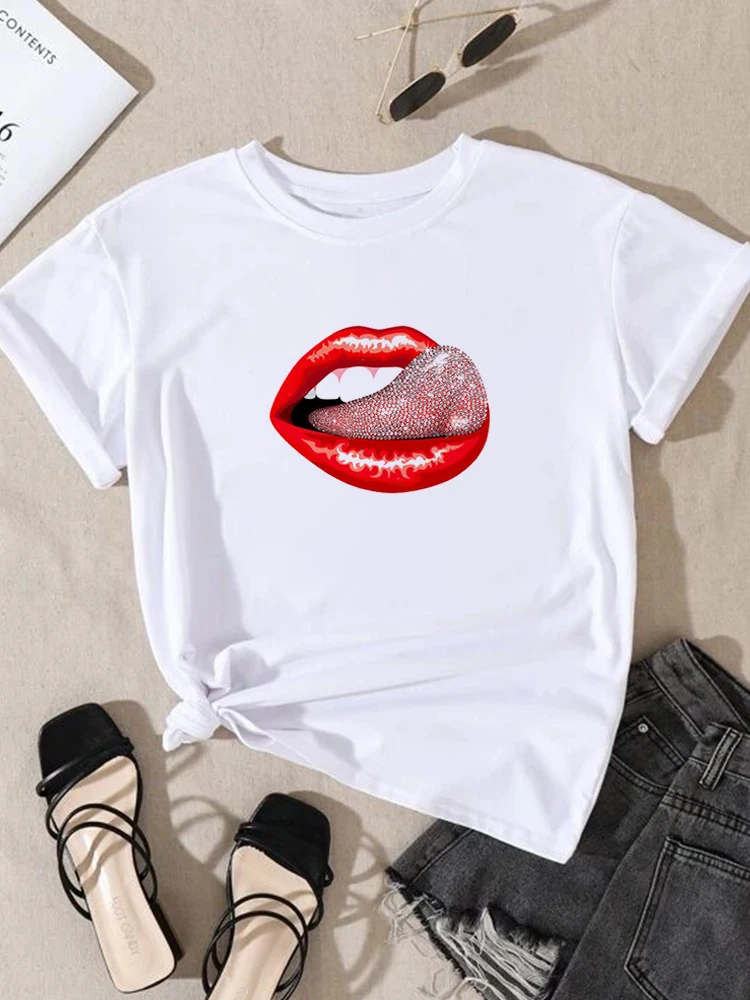 New T-Shirts Clothes Women Summer Clothing Ladies Print Graphic Tee Sexy Red Lips Printing Fashion Short Sleeve Trend Casual
New T-Shirts Clothes Women Summer Clothing Ladies Print Graphic Tee Sexy Red Lips Printing Fashion Short Sleeve Trend Casual