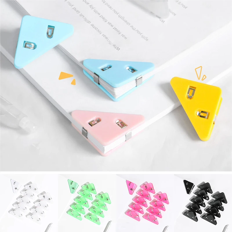 Triangle Corner Clips Transparent & Solid Page Holder Paper Clip Index Clamp Clip Desktop Storage Organizer Office Stationery
Triangle Corner Clips Transparent & Solid Page Holder Paper Clip Index Clamp Clip Desktop Storage Organizer Office Stationery