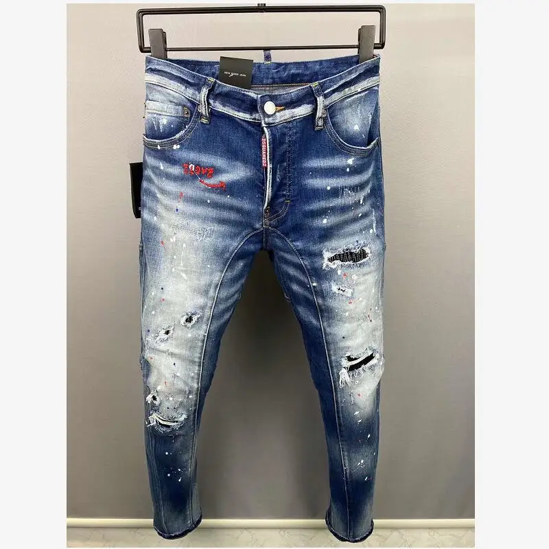 DSQUARED2 Fashion Trendy Men's Micro-elastic Jeans Slim Fit Casual Motorcycle Punk Pants Clothing A518
DSQUARED2 Fashion Trendy Men's Micro-elastic Jeans Slim Fit Casual Motorcycle Punk Pants Clothing A518