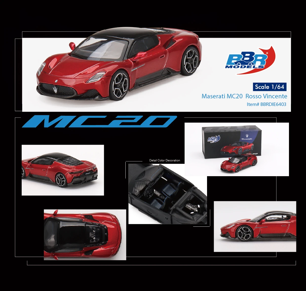 Предпродажа в сентябре BBR 1:64 Maserati MC20 красный винцен литая модель автомобиля
Предпродажа в сентябре BBR 1:64 Maserati MC20 красный винцен литая модель автомобиля