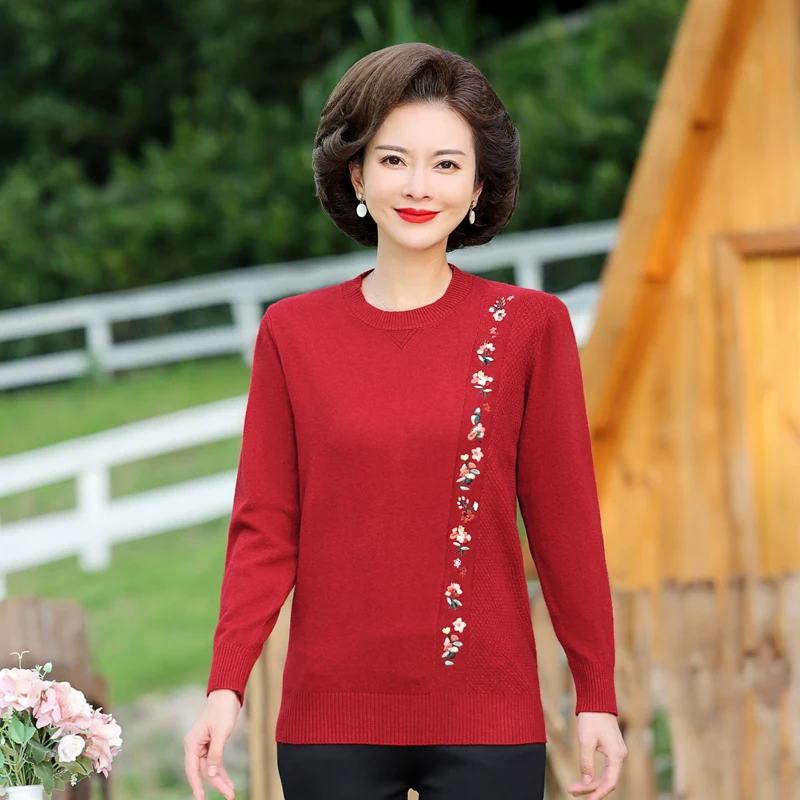 Spring and Autumn New Cashmere Sweater Middle aged Womens Knitted Sweater Pullover Long-Sleeved Trend tops
Spring and Autumn New Cashmere Sweater Middle aged Womens Knitted Sweater Pullover Long-Sleeved Trend tops
