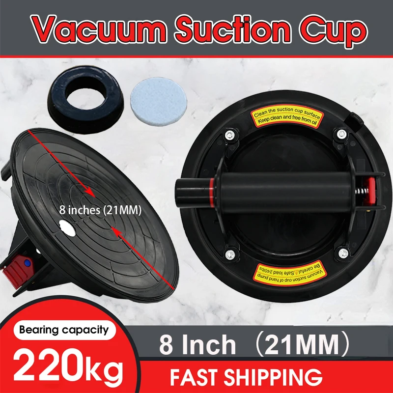 2PCS 8 Inch Vacuum Suction Cup Suit for Tile Heavy Duty Glass Lifter 220 Kg Carrying Capacity Granite Manual Lifting Suction Cup
2PCS 8 Inch Vacuum Suction Cup Suit for Tile Heavy Duty Glass Lifter 220 Kg Carrying Capacity Granite Manual Lifting Suction Cup