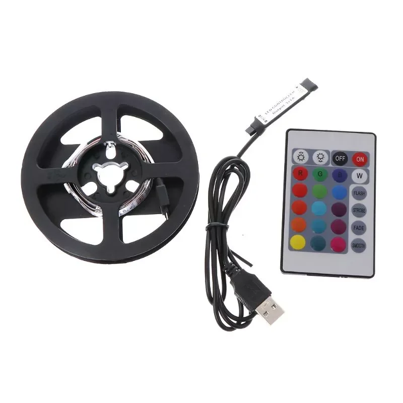 DC 5V USB 30 LED/m 5050 RGB Non Waterproof Flexible LED Strip Light TV Back Lighting+24 Key Remote
DC 5V USB 30 LED/m 5050 RGB Non Waterproof Flexible LED Strip Light TV Back Lighting+24 Key Remote