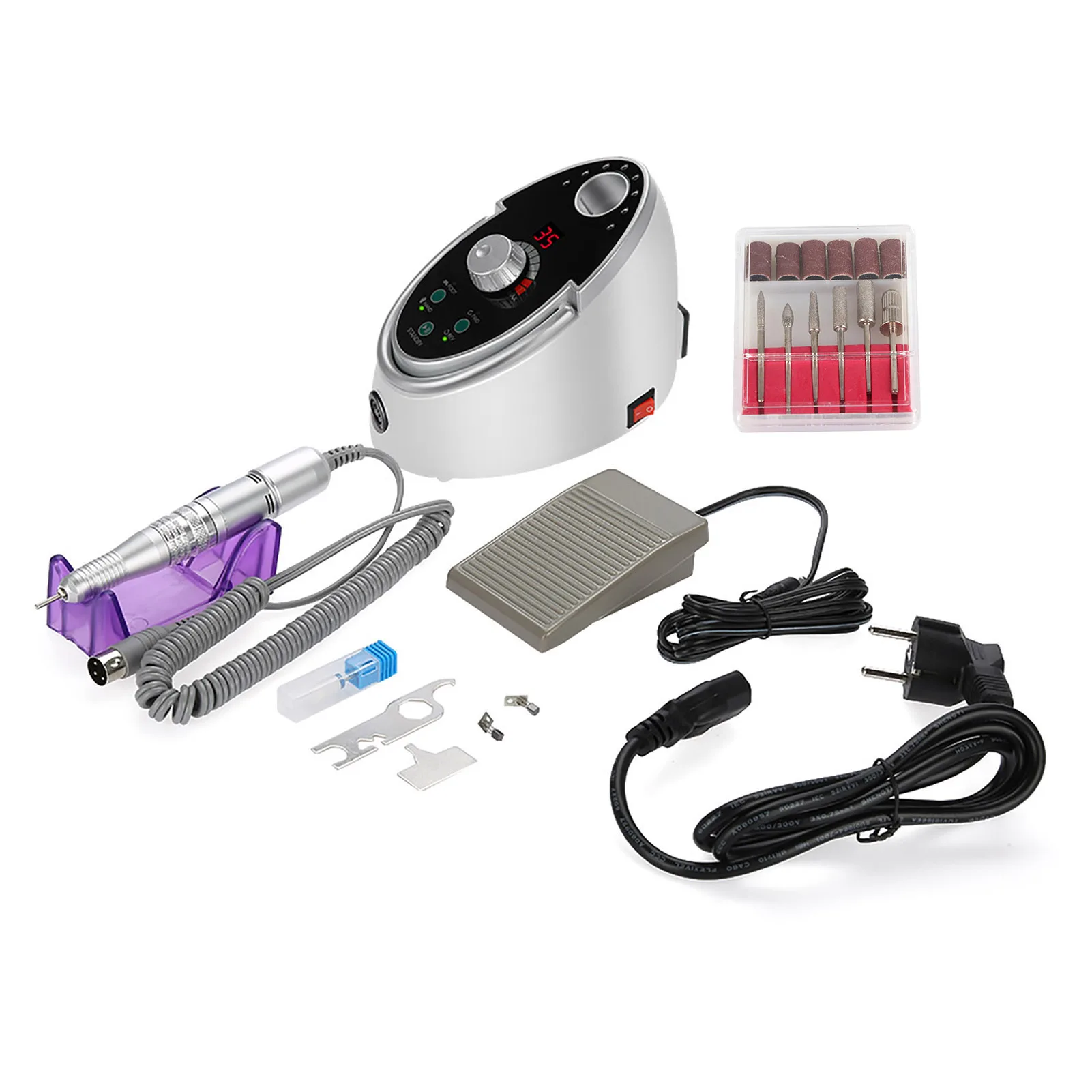 Electric Nail Art Drilling Grinding Pen Machine Set Manicure Pedicure Tools With Foot Switch
Electric Nail Art Drilling Grinding Pen Machine Set Manicure Pedicure Tools With Foot Switch