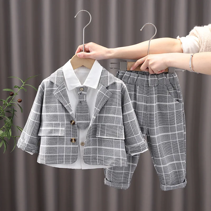 2022 Spring Autumn Children Clothing Sets Baby Girls Boys Clothes Plaid Coat+Shirt with Tie+Pants Fashion Toddler Infant Outfits
2022 Spring Autumn Children Clothing Sets Baby Girls Boys Clothes Plaid Coat+Shirt with Tie+Pants Fashion Toddler Infant Outfits