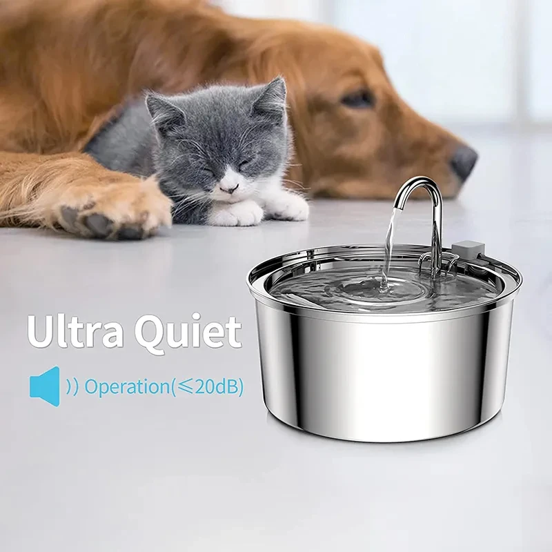 Stainless steel pet water disburser Dog cat automatic water dispenser with faucet Silent feeding
Stainless steel pet water disburser Dog cat automatic water dispenser with faucet Silent feeding