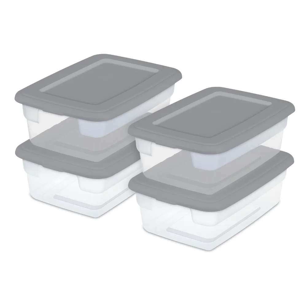 Sterilite 3 Gallon Plastic Storage Box, Gray and Clear, 16 Count Small Lock Box 16.87 X 11.50 X 8.75 Inches
Sterilite 3 Gallon Plastic Storage Box, Gray and Clear, 16 Count Small Lock Box 16.87 X 11.50 X 8.75 Inches